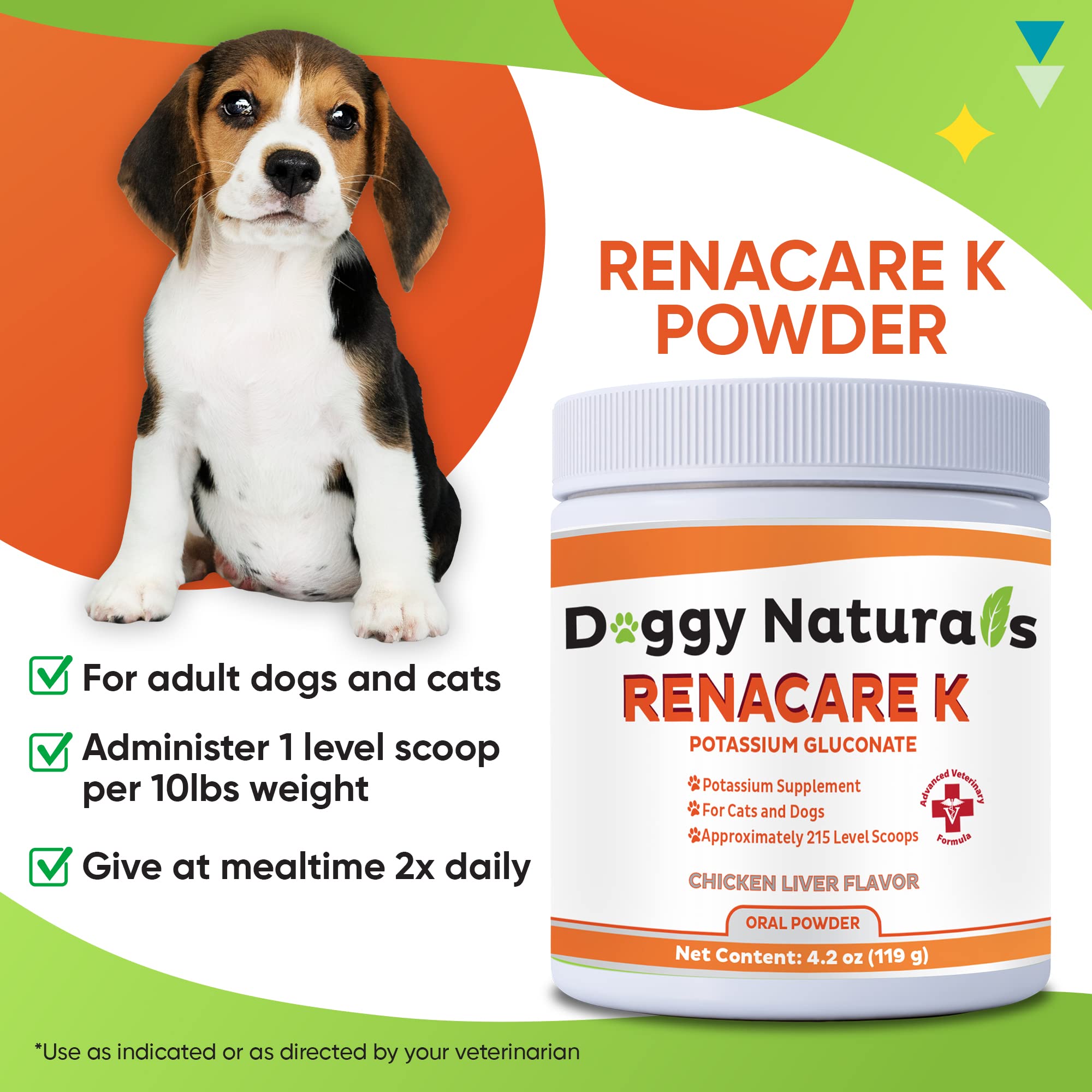 Pet Health Pharma RenaCare K junto a una mano para comparar tamaño del frasco y cantidad