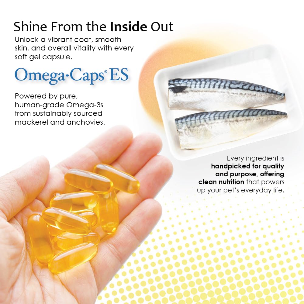 Pet Health Solutions etiqueta nutricional de Omega-Caps ES con ingredientes y dosis