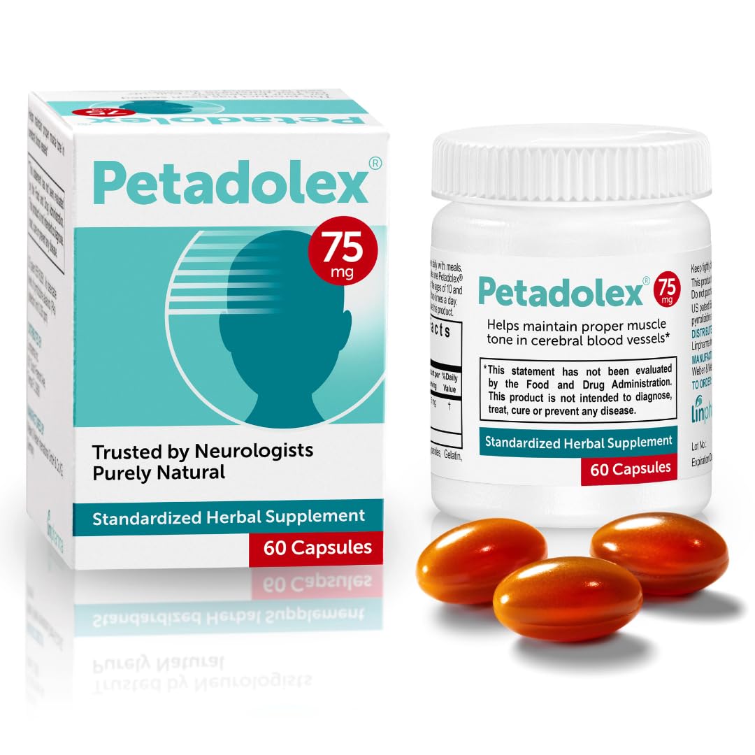Petadolex frontal del envase mostrando presentación y cantidad