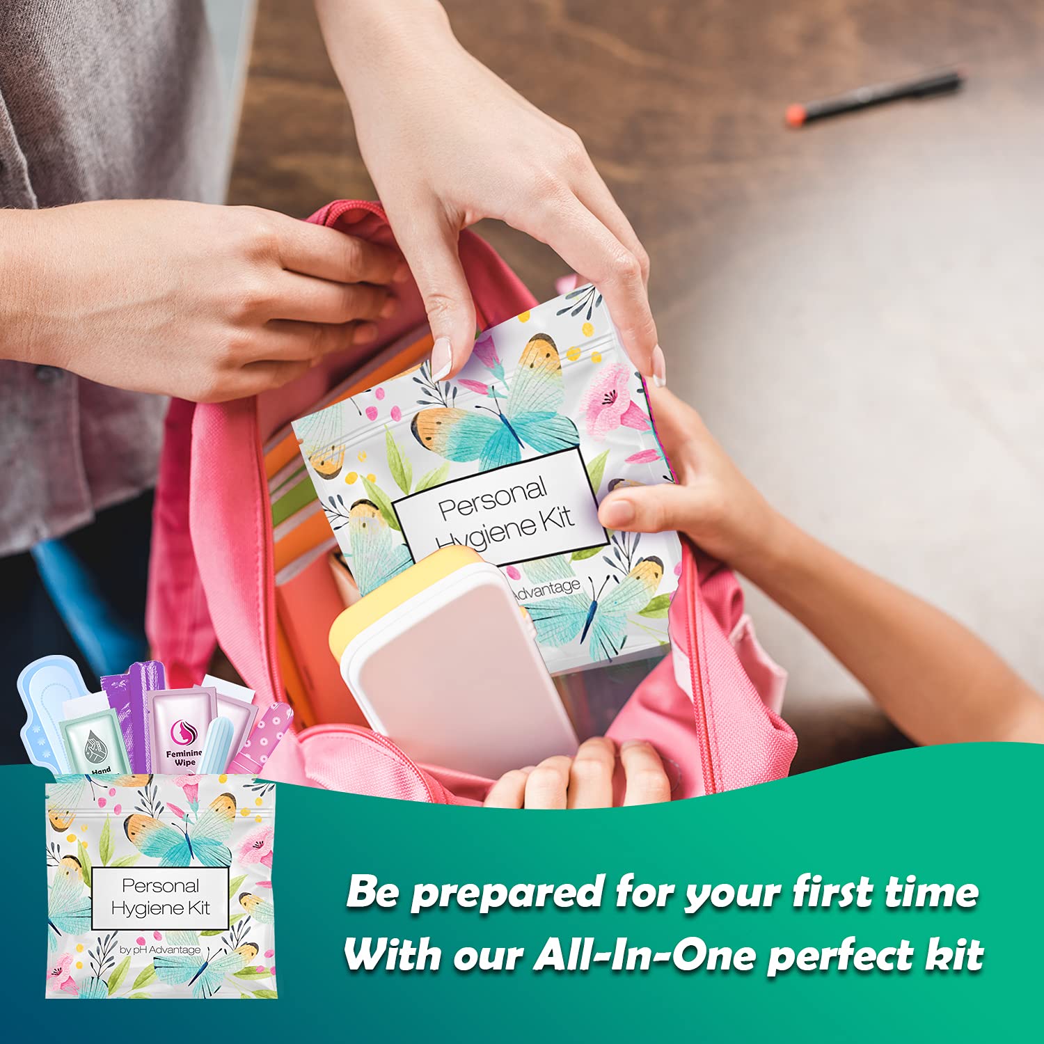 pH Advantage kit dentro de una mochila listo para emergencias escolares