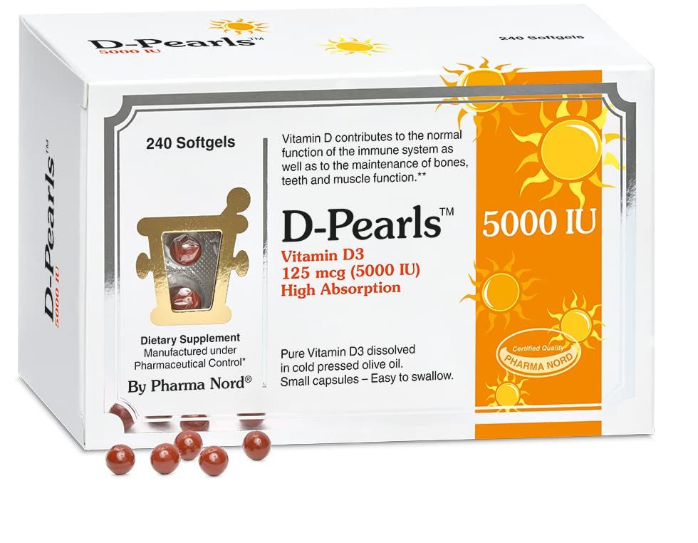 Pharma Nord D-Pearls vista frontal del envase mostrando etiqueta y cantidad
