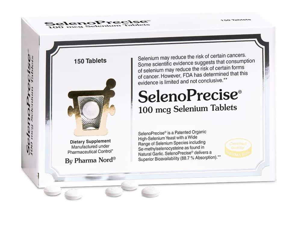 Pharma Nord envase frontal de SelenoPrecise mostrando cantidad y diseño del producto