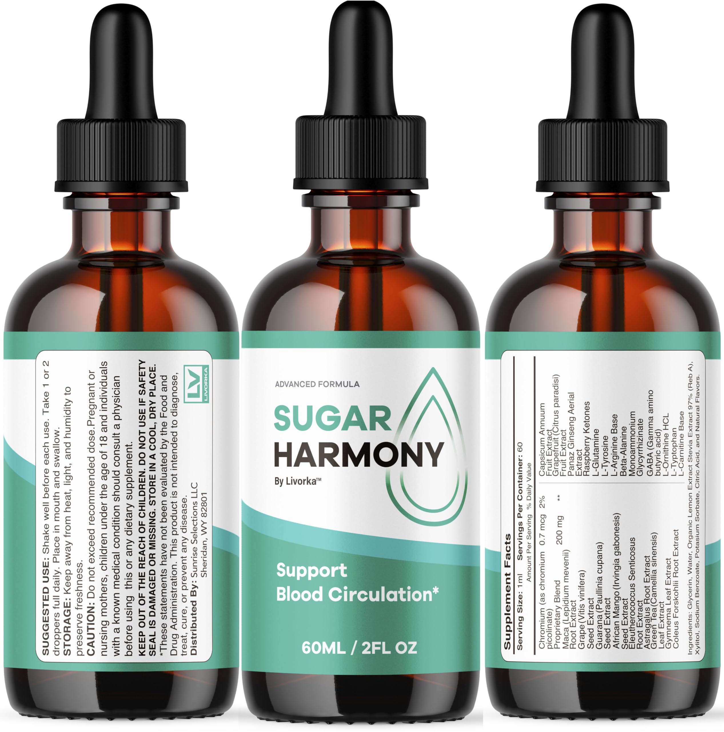 pharmagetics ingredientes naturales de Sugar Harmony mostrados en disposición limpia