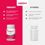 Pharmaris Ferofit tableta en mano para mostrar tamaño y dosificación práctica
