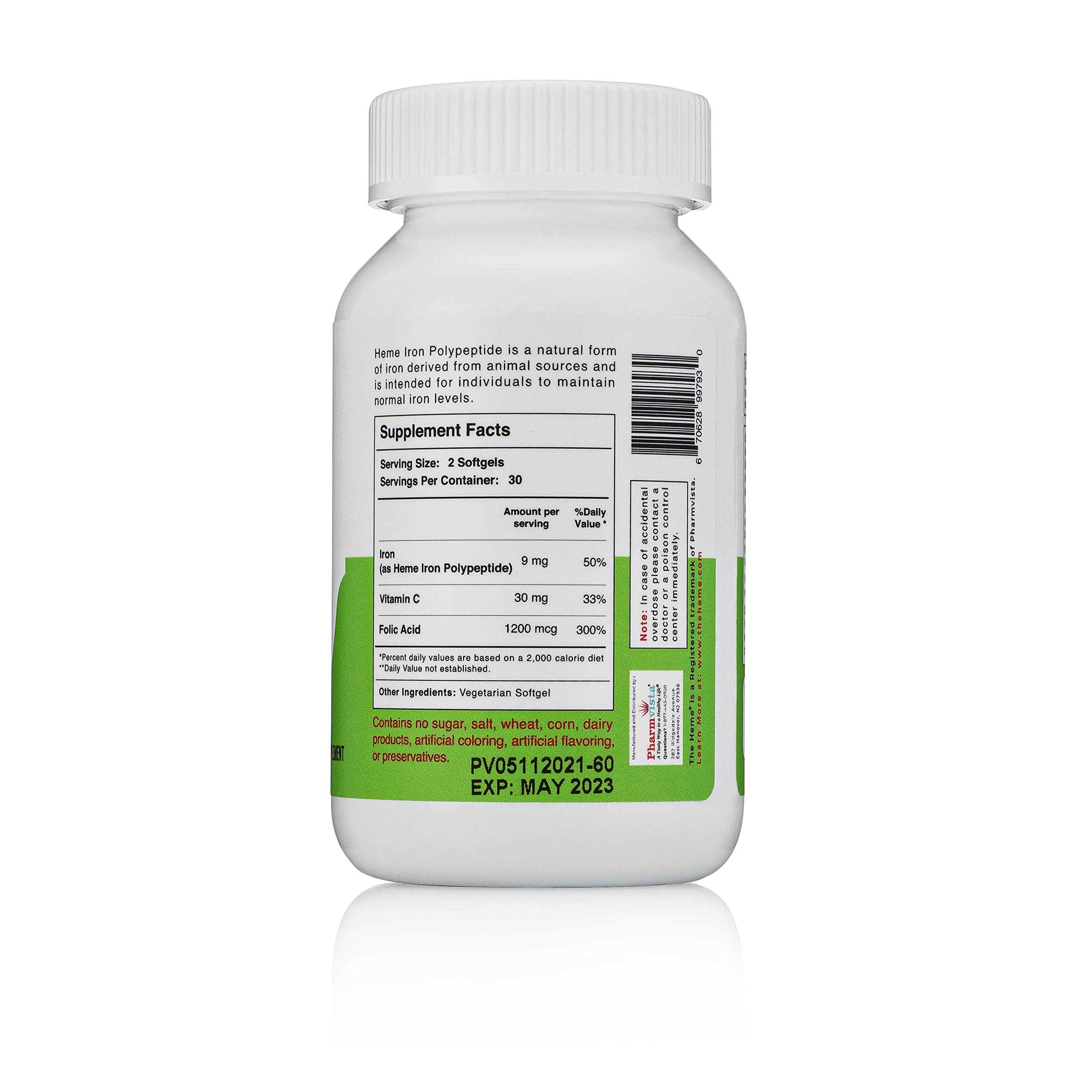 Pharmvista TheHeme primer plano de softgel destacando textura y pureza