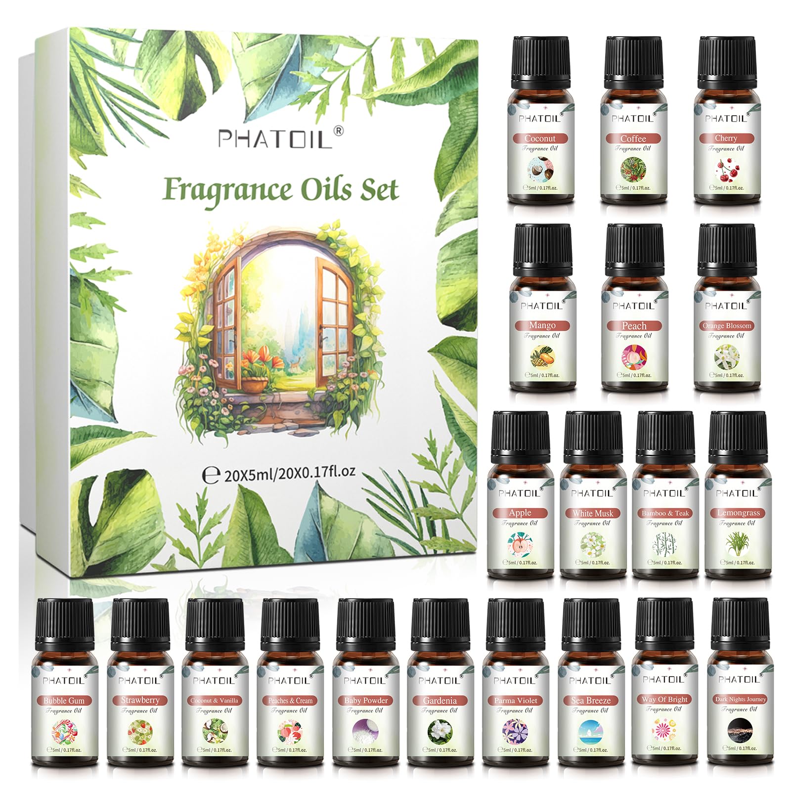 PHATOIL set frontal con 20 fragancias, variedad útil