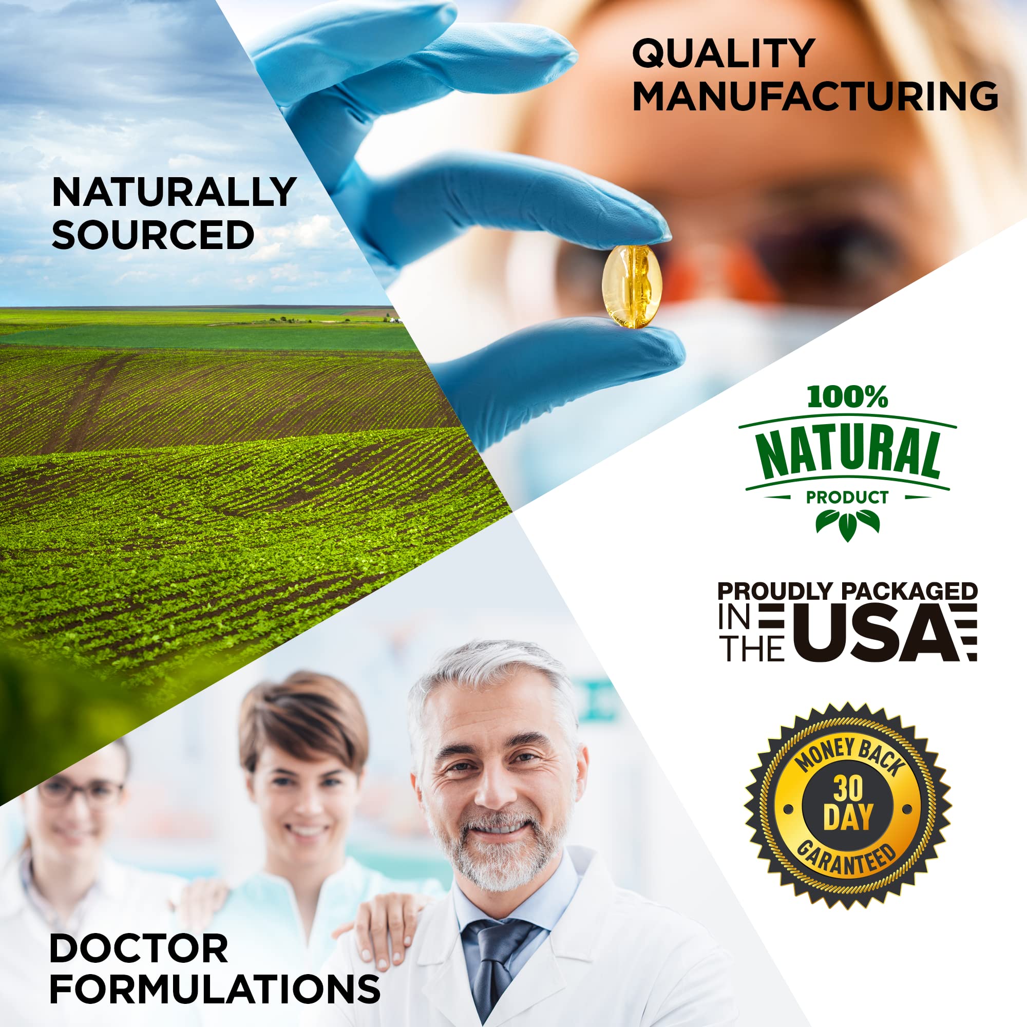 PhiNaturals frasco abierto y cápsulas esparcidas conveniencia de uso