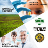 PhiNaturals frasco abierto y cápsulas esparcidas conveniencia de uso