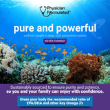 Physician Formulated etiqueta con información nutricional y concentración de EPA/DHA