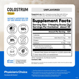 Physician's CHOICE batido con colostro listo en contexto de desayuno saludable