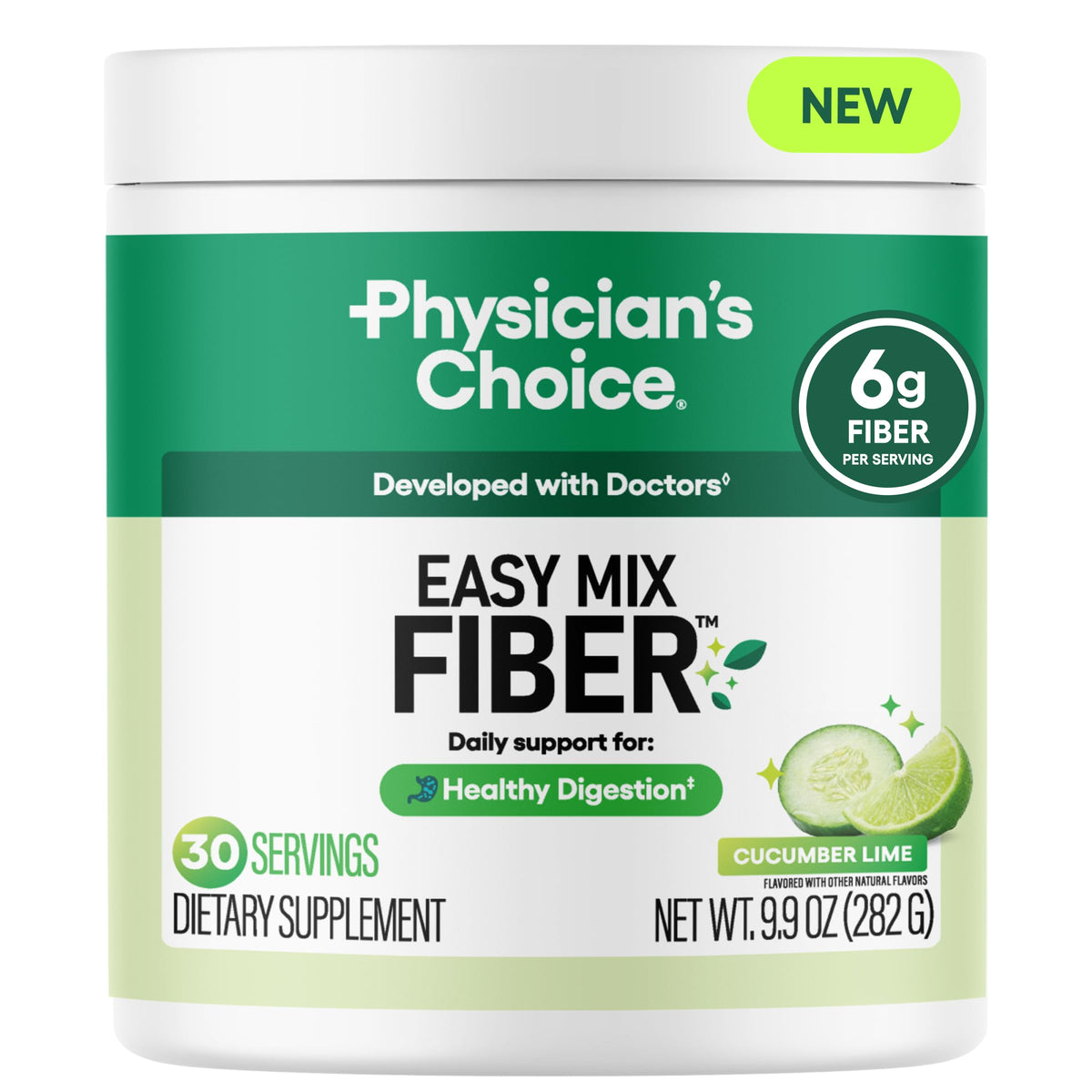 Physician's CHOICE frente del envase mostrando la marca y sabor pepino lima