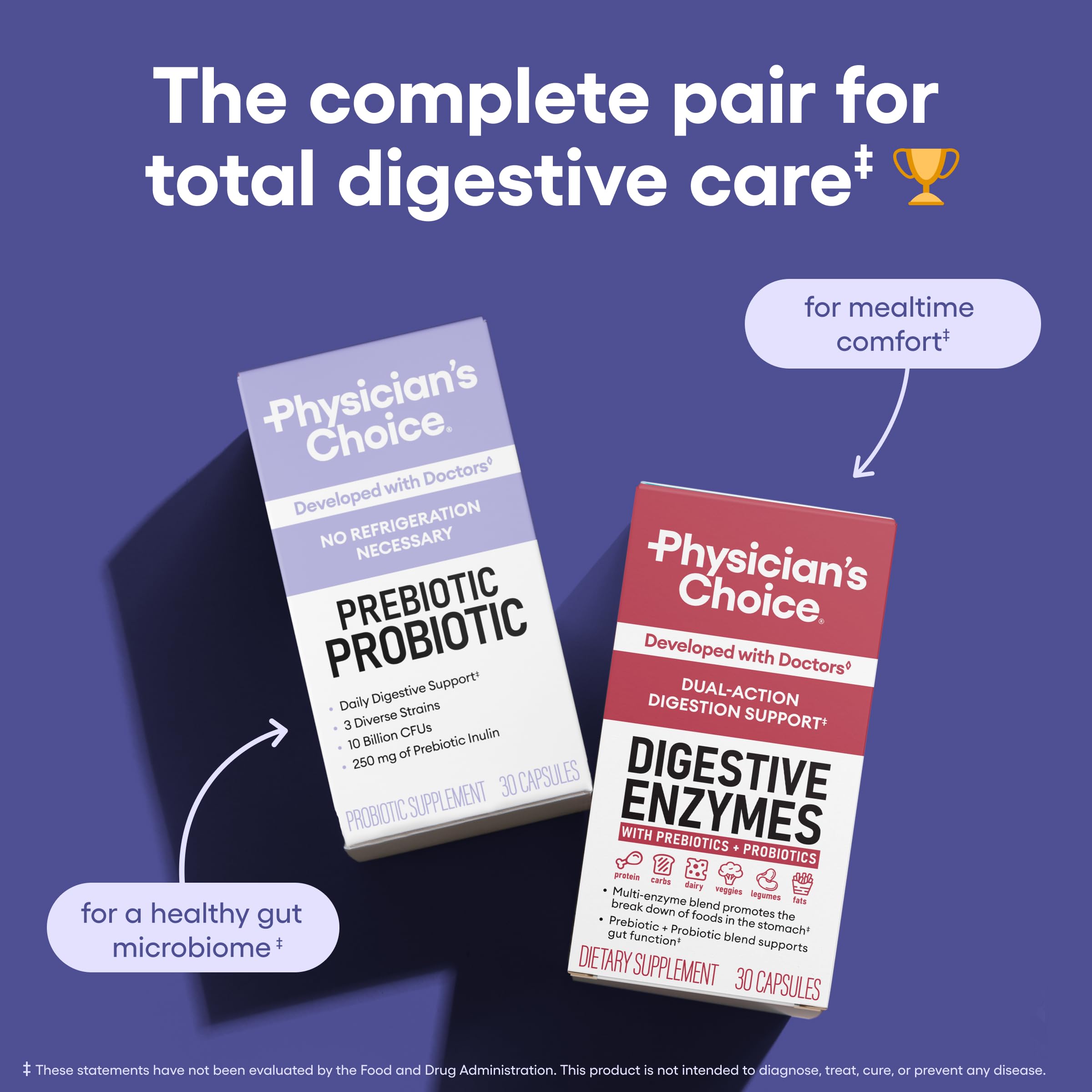 Physician's CHOICE escena de vida saludable sugiriendo apoyo digestivo diario
