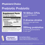 Physician's CHOICE etiqueta cercana destacando cepas y pruebas de calidad