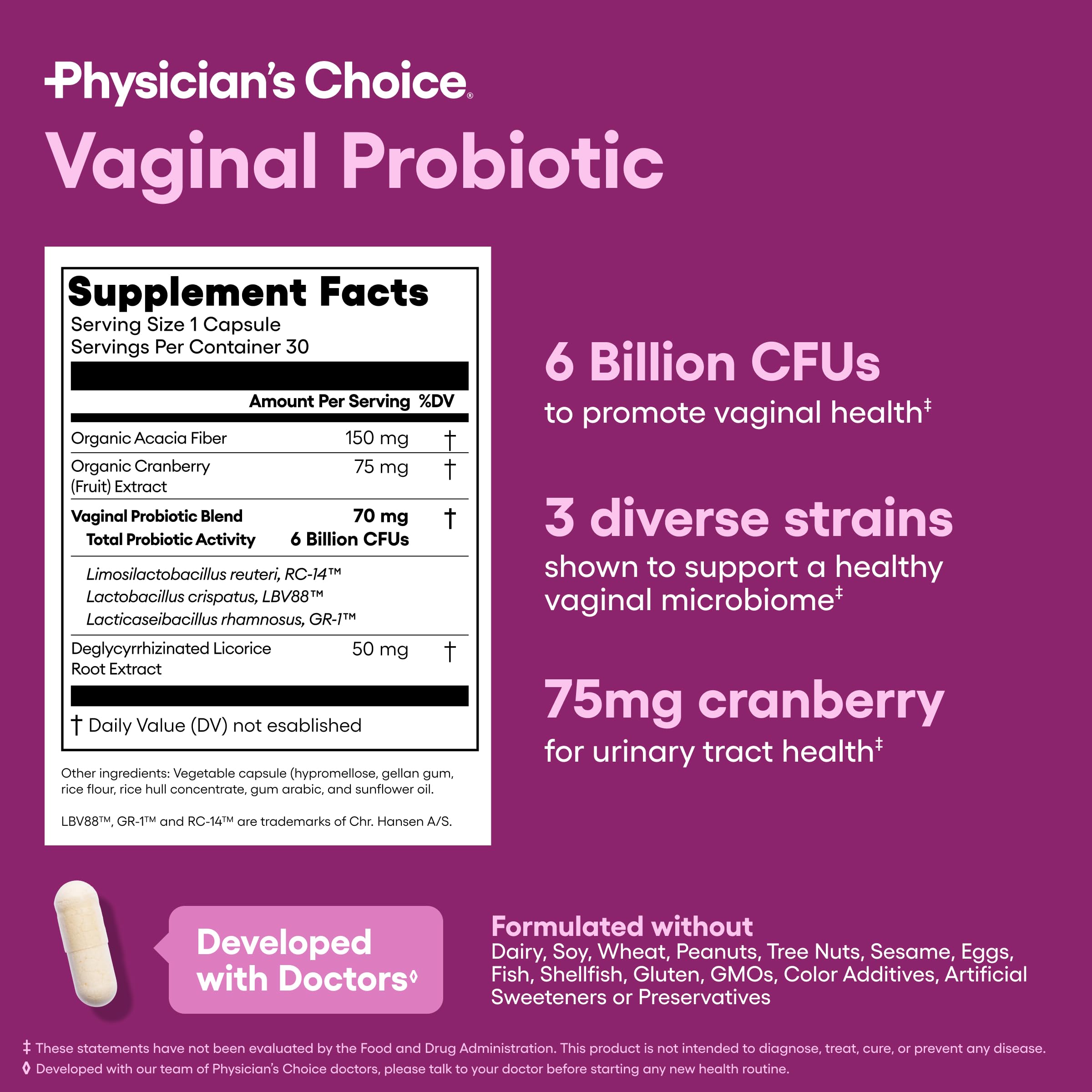 Physician's CHOICE tamaño del envase comparado con teléfono para escala