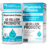 Physician's CHOICE frasco frontal mostrando 84 cápsulas y beneficio de 60B UFC