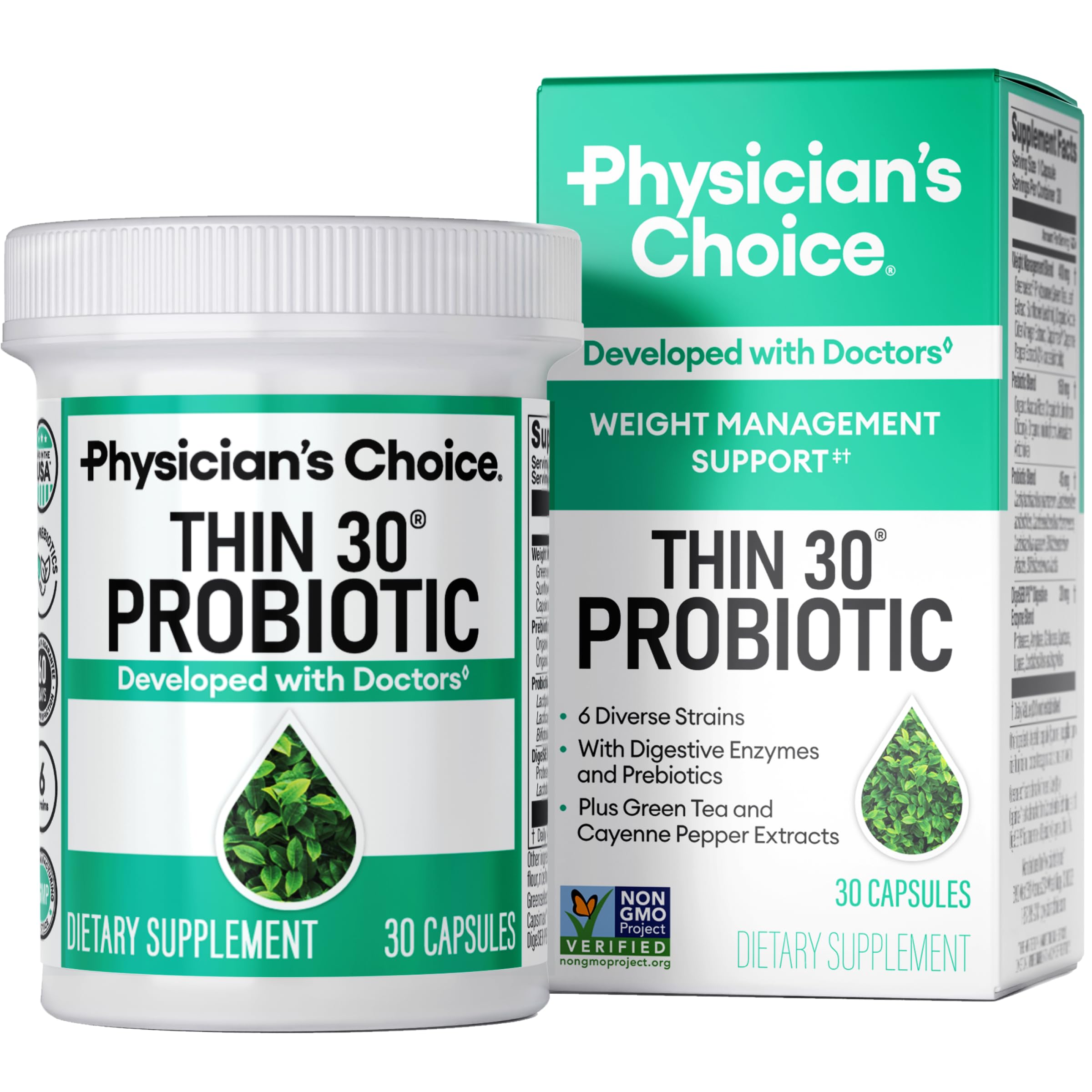 Physician's CHOICE frente del empaque que muestra el producto y beneficios
