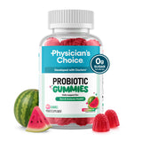 Physician's CHOICE frasco frontal de gomitas mostrando etiqueta clara y beneficios