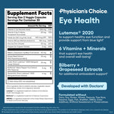 Physician's CHOICE frasco junto a objeto común para referencia de tamaño