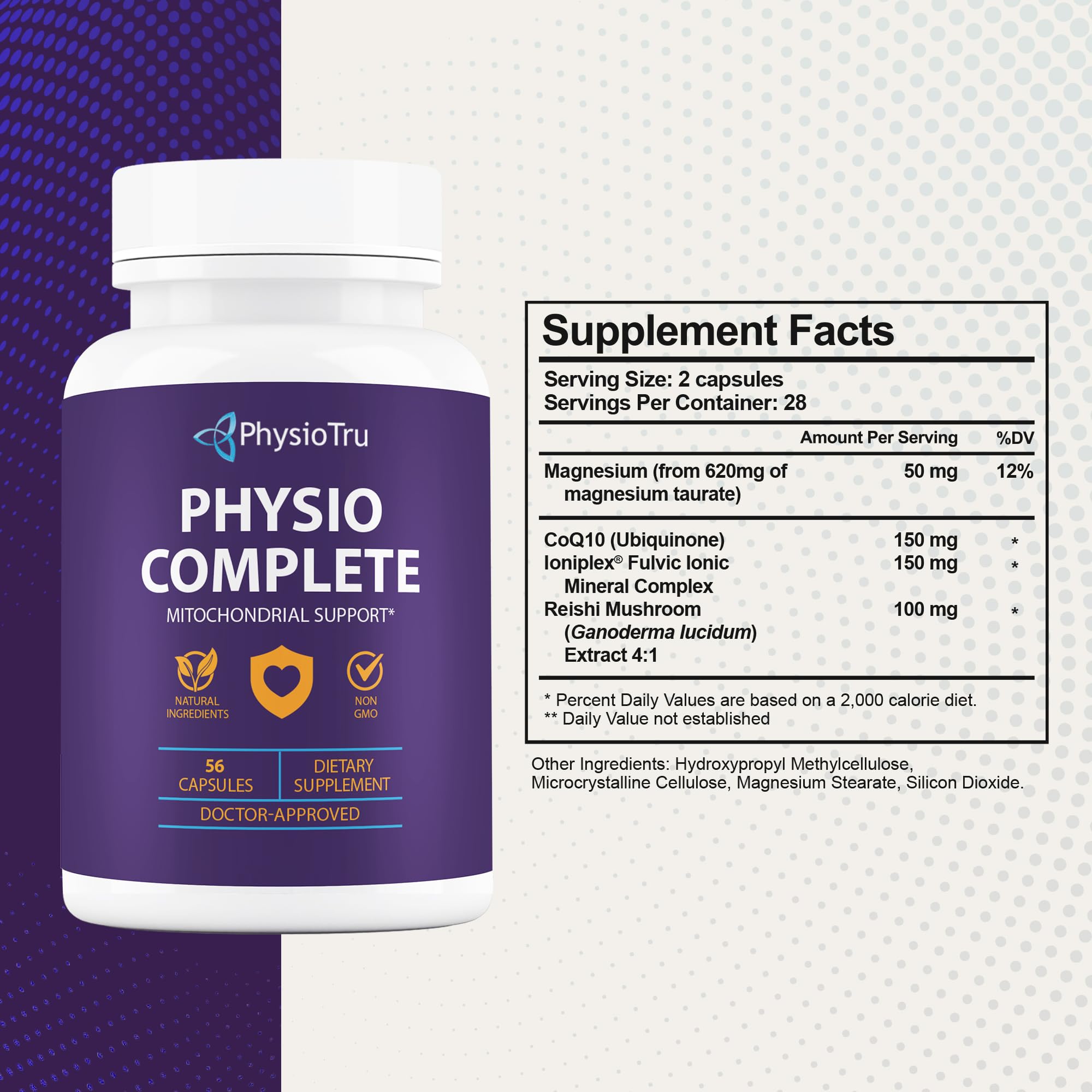 PhysioTru cápsula en primer plano para ver textura y tamaño fácil de tragar