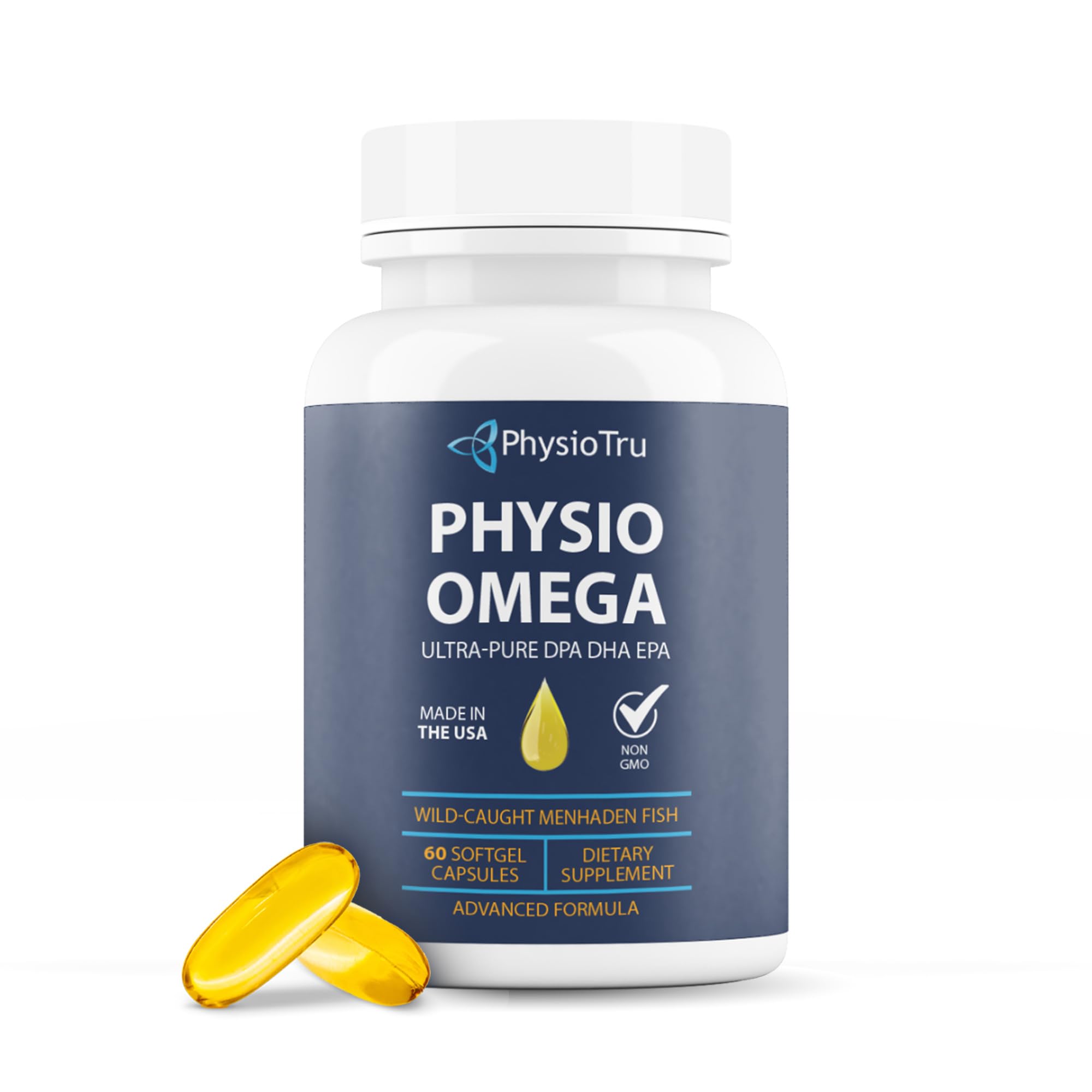 PhysioTru envase frontal del Physio Omega mostrando etiqueta y beneficios