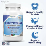 Phytage Labs Prostate 911 etiqueta y tapa en detalle indicando ingredientes naturales y calidad