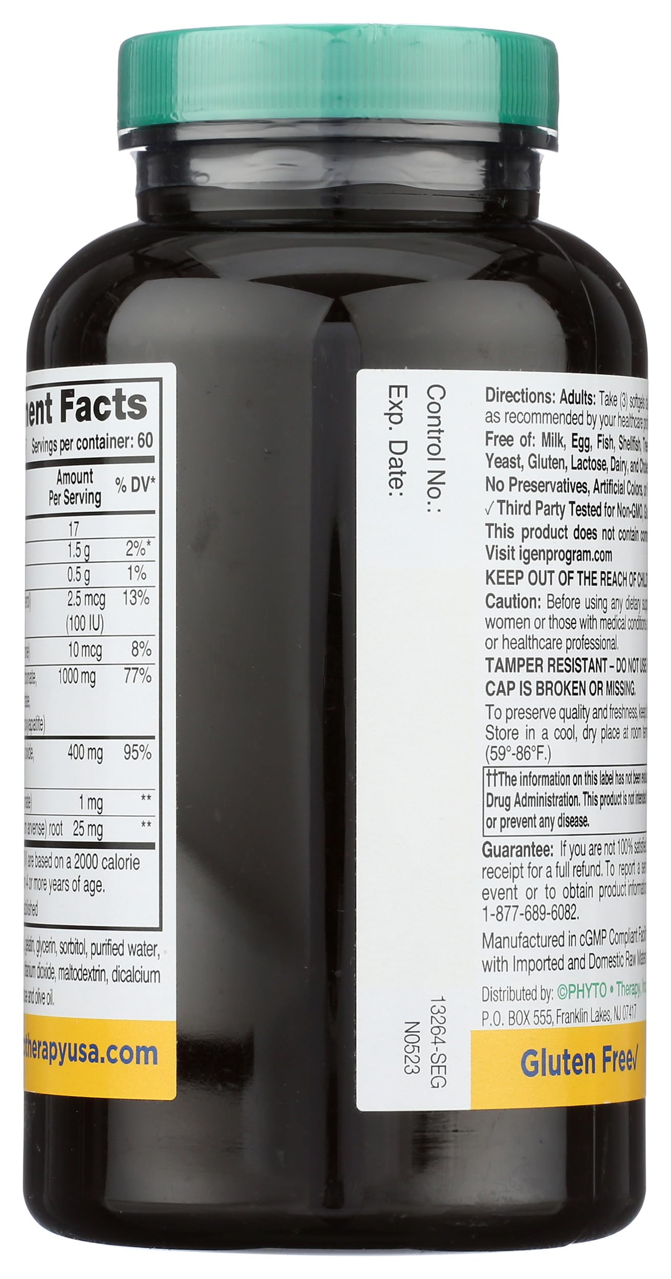 Phyto-Therapy primer plano de cápsula blanda y su textura fácil de tragar