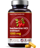 PHYTOCHOICE frasco frontal mostrando etiqueta clara y dosis 1200 mg para confianza