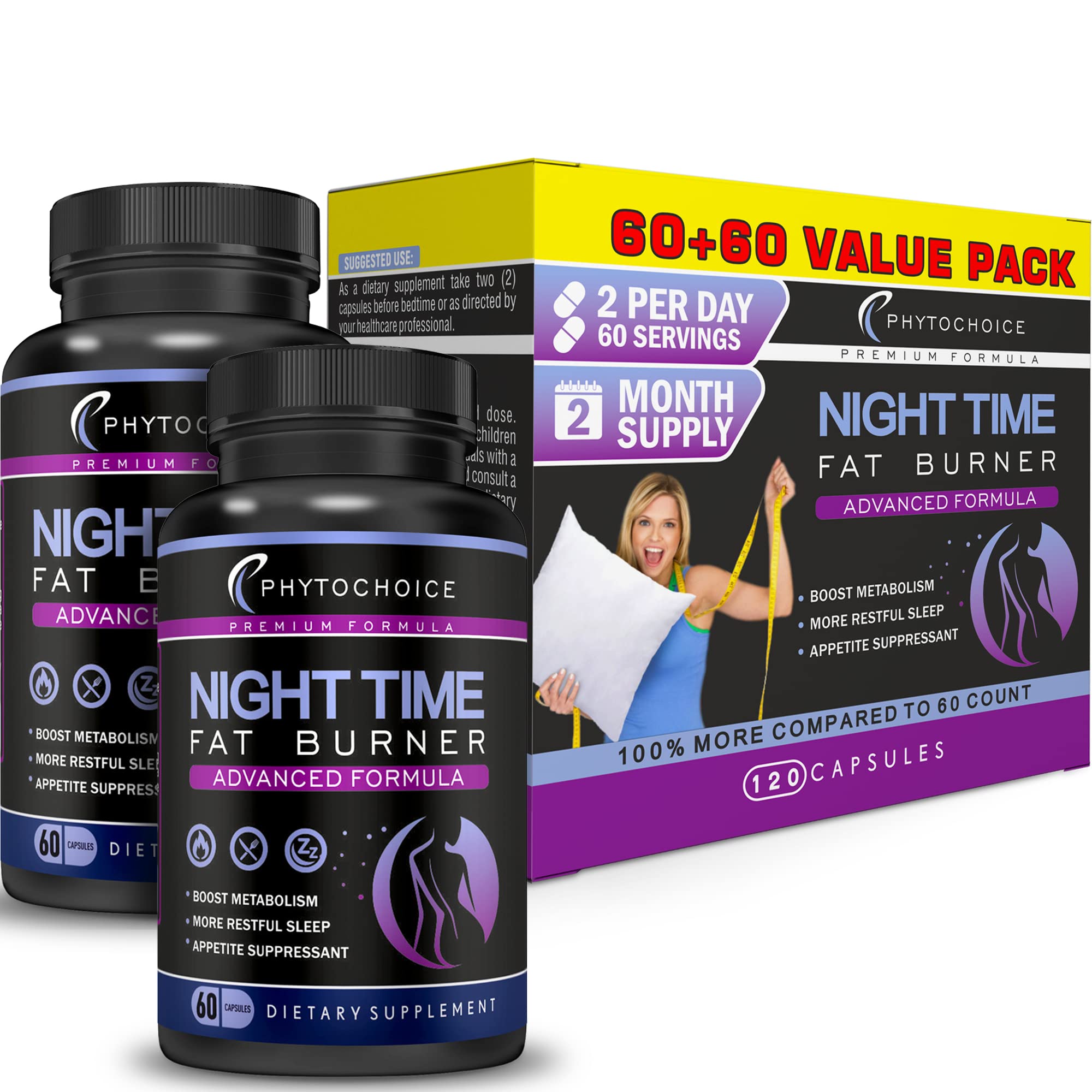 PHYTOCHOICE frente del envase mostrando diseño y beneficio para pérdida nocturna
