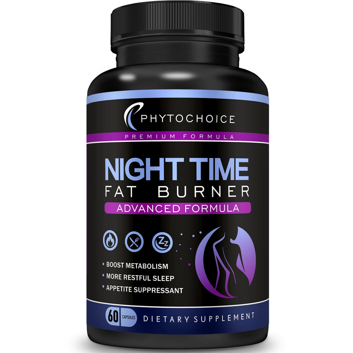 PHYTOCHOICE vista frontal del paquete mostrando beneficios nocturnos y etiqueta clara