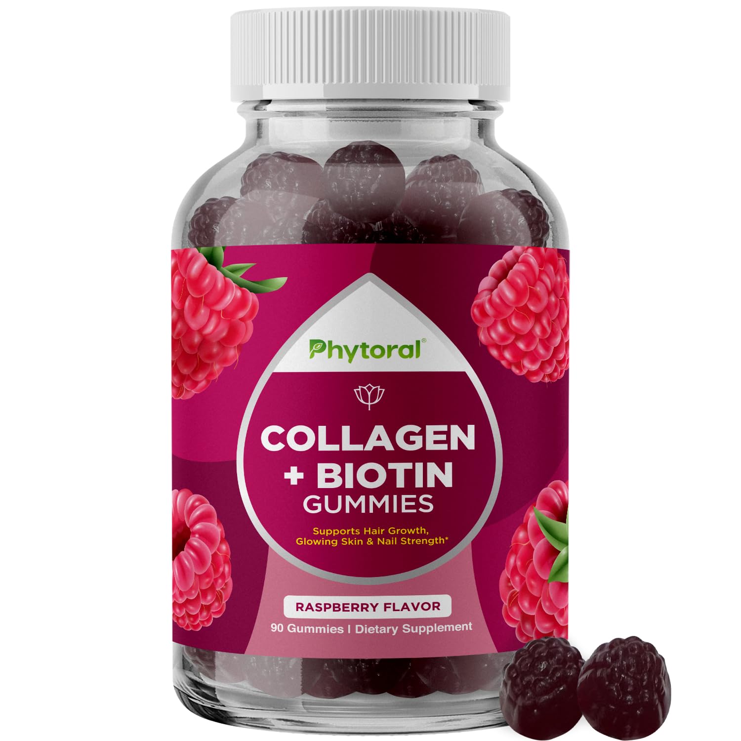 Phytoral frente del empaque mostrando 90 gomitas y beneficios visibles