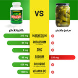 PicklePill bote abierto con 90 cápsulas listo para uso diario