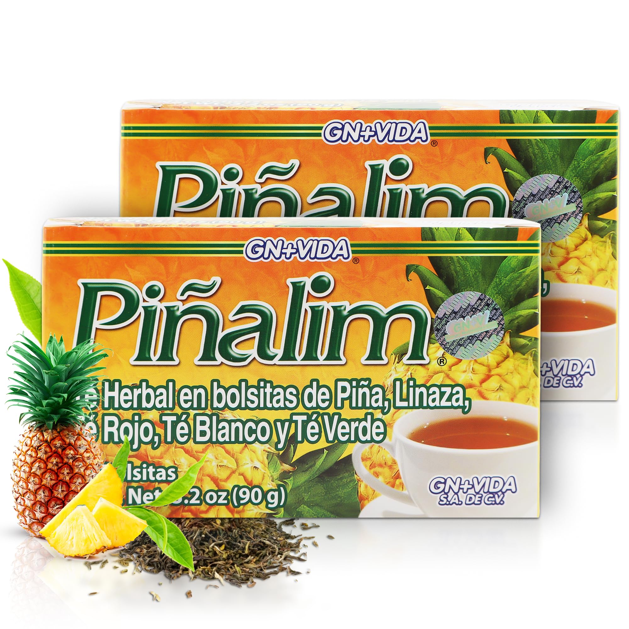 PIÑALIM paquete frontal mostrando diseño y formato twin pack, conveniencia para 60 días