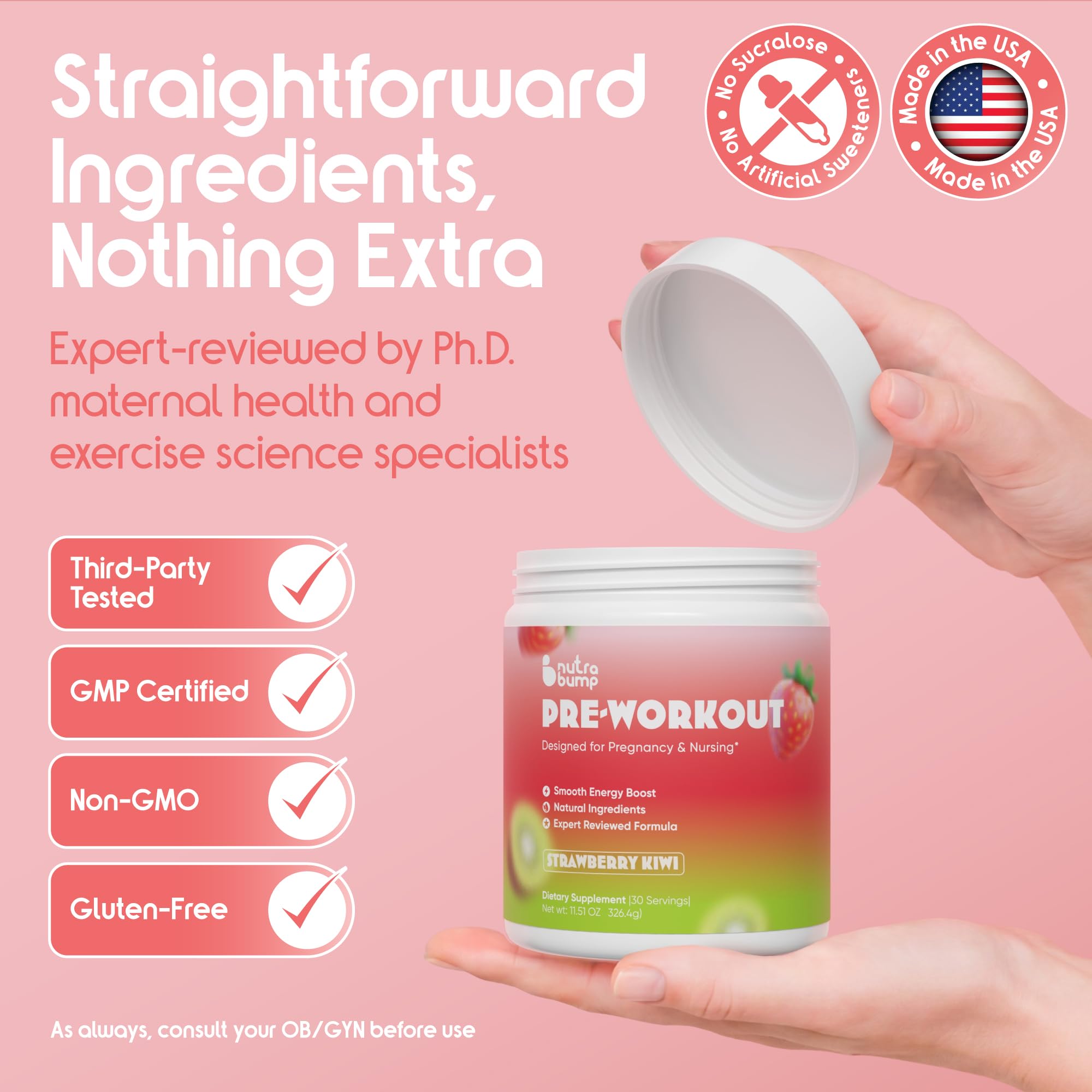 PINK NUTRABUMP ingredientes clave visibles para confianza y transparencia