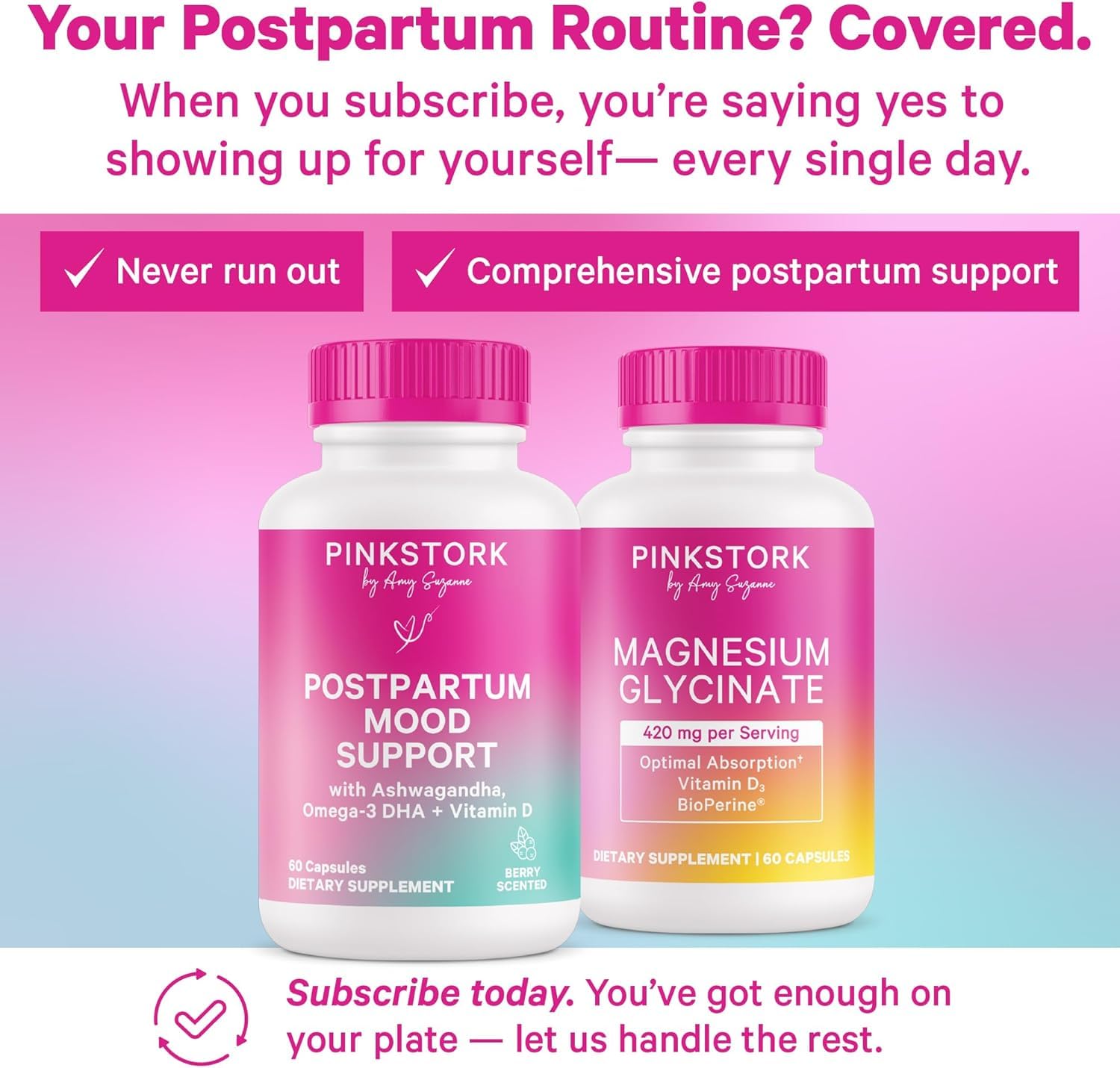 Pink Stork botella con protección UV que preserva la potencia