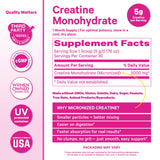 Pink Stork etiqueta con ingrediente único creatina monohidratada clara