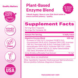 Pink Stork etiqueta de ingredientes que muestra enzimas y amla