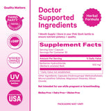 Pink Stork etiqueta con ingredientes, transparencia en composición