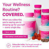 Pink Stork etiqueta con ingredientes y nutrientes clave legibles