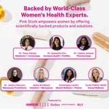 Pink Stork etiqueta transparente mostrando cada ingrediente y dosis