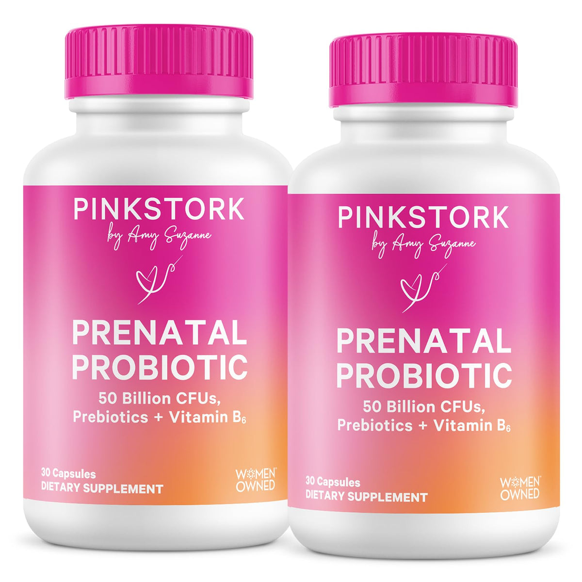 Pink Stork frasco frontal mostrando diseño y beneficios visibles