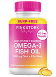 Pink Stork frasco frontal mostrando etiqueta y dosis recomendada