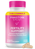 Pink Stork frasco frontal mostrando 60 cápsulas y etiquetado claro