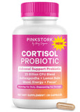 Pink Stork frasco vista frontal que destaca soporte hormonal y estrés