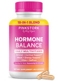 Pink Stork frente del empaque que comunica fórmula vegana y 18 en 1