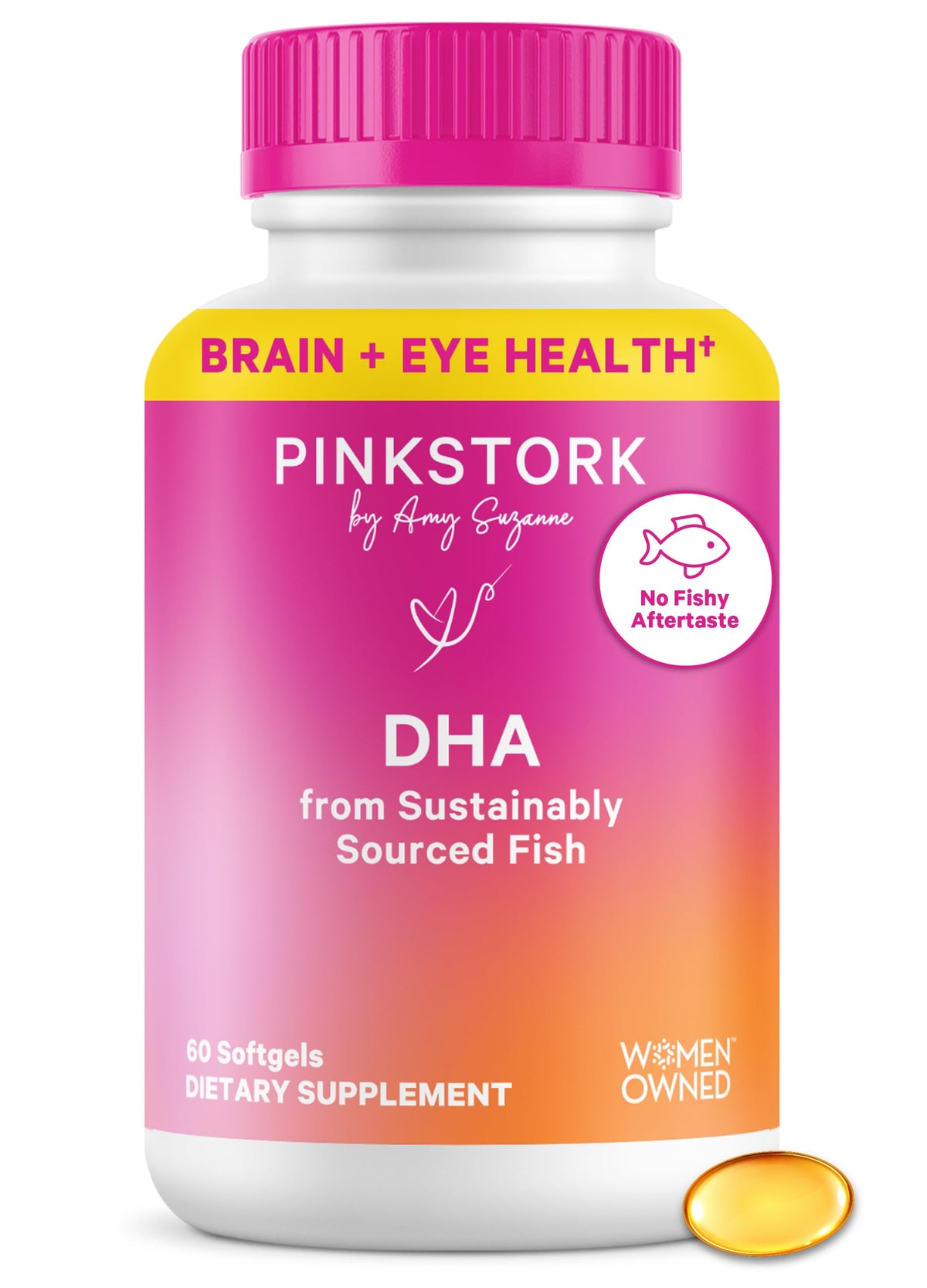 Pink Stork frente del envase mostrando la etiqueta y beneficios clave