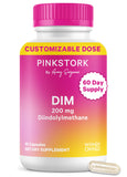 Pink Stork envase frontal mostrando el diseño y beneficio de equilibrio hormonal