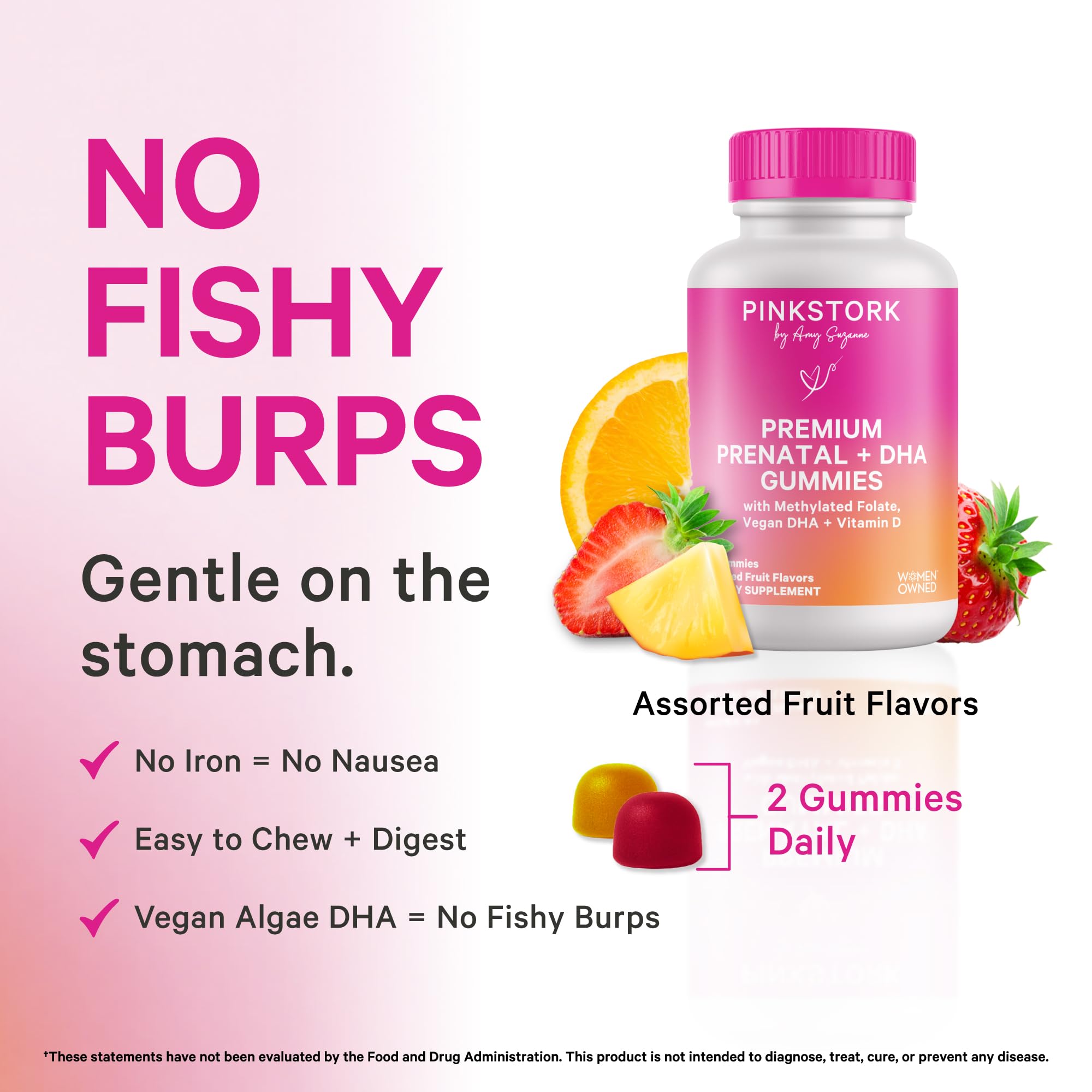Pink Stork etiqueta de ingredientes con formas biodisponibles legibles