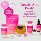 Pink Stork ingredientes naturales en mesa, visual de origen vegetal