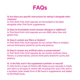 Pink Stork etiqueta con instrucciones de uso y certificaciones para confianza