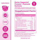Pink Stork mujer embarazada tomando gomita para apoyo prenatal simple
